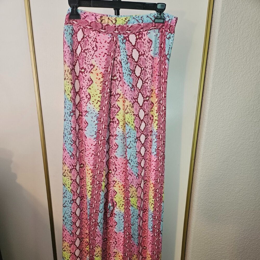 Jumpsuit/Neon Colors/Snake Skin/ Halter Size XL